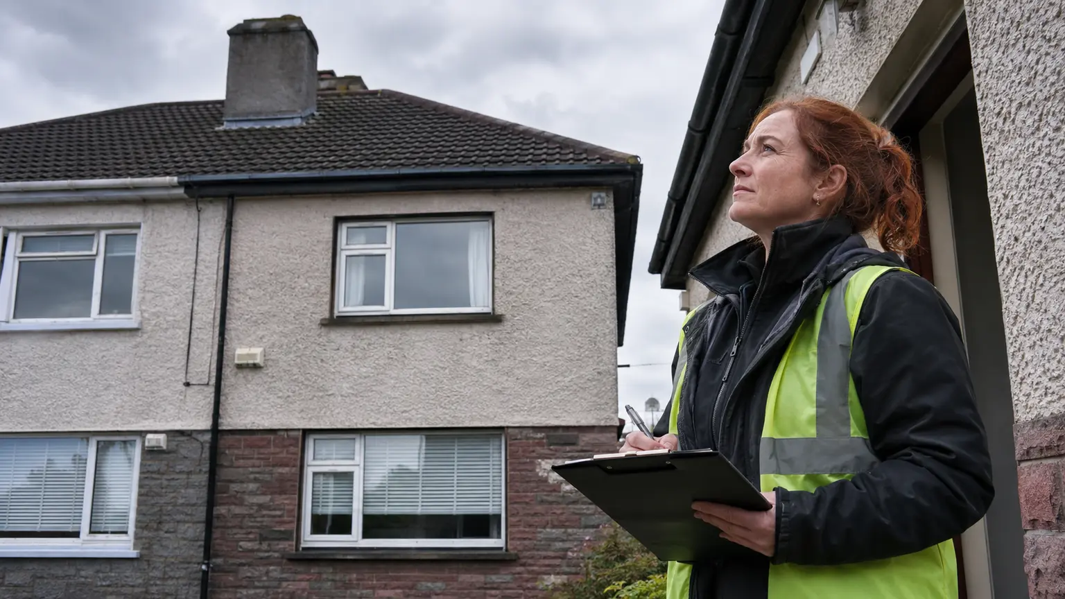 Roofer preparing a written quote